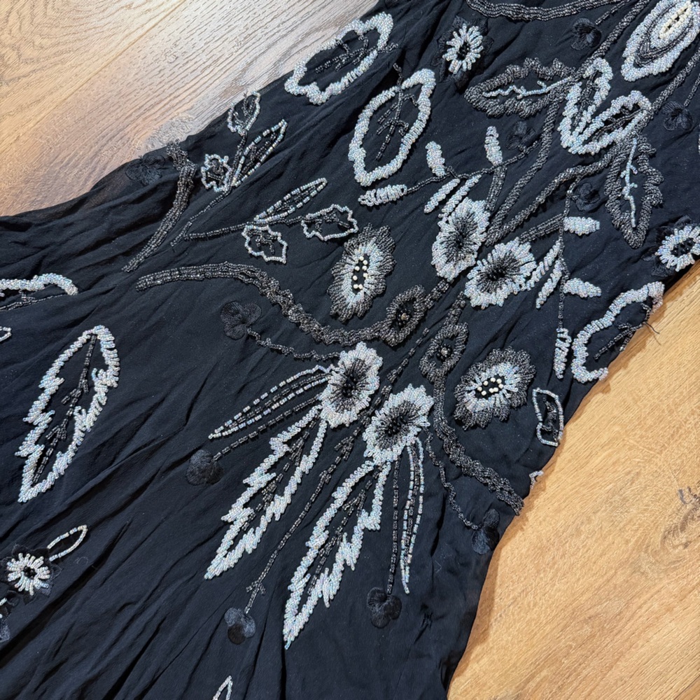Vintage Y2K 100% Silk Beaded Dress Vintage Beaded Dress Sue Wong Dress Fairy - Picture 13 of 17